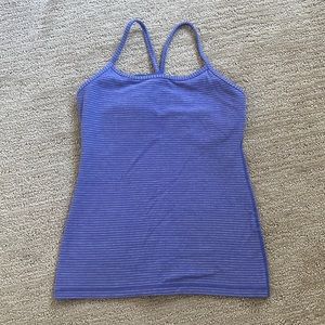 Lululemon Purple striped workout top with support bra